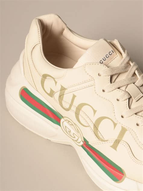 sneakers gucci ricamata|gucci rhyton sneakers women.